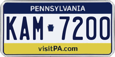 PA license plate KAM7200