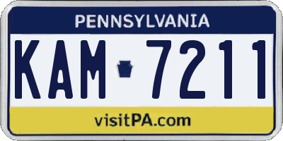 PA license plate KAM7211
