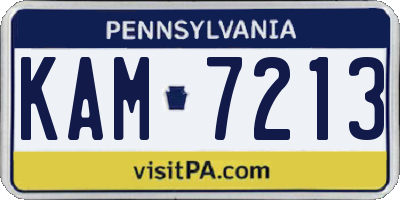PA license plate KAM7213