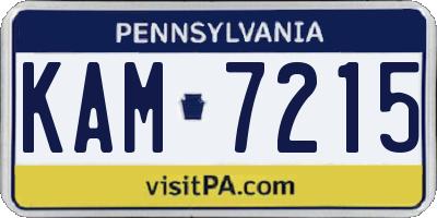 PA license plate KAM7215