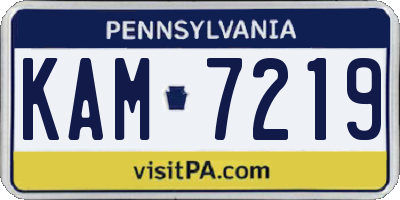 PA license plate KAM7219