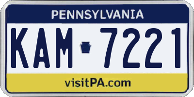 PA license plate KAM7221