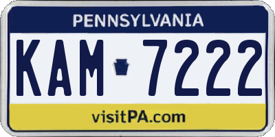 PA license plate KAM7222