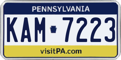PA license plate KAM7223