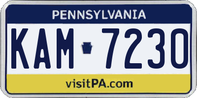 PA license plate KAM7230