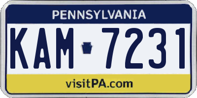 PA license plate KAM7231