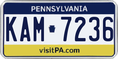 PA license plate KAM7236