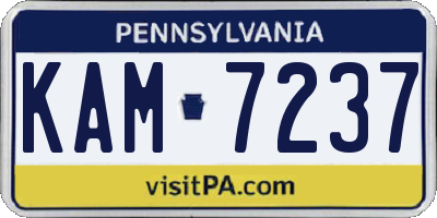 PA license plate KAM7237