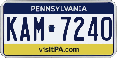 PA license plate KAM7240