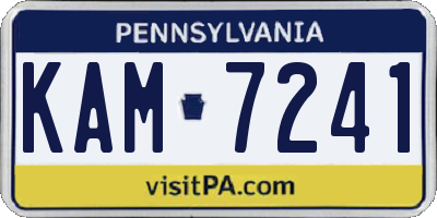 PA license plate KAM7241