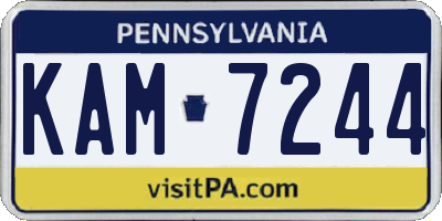 PA license plate KAM7244