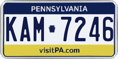 PA license plate KAM7246