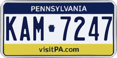 PA license plate KAM7247