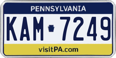 PA license plate KAM7249
