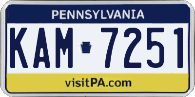 PA license plate KAM7251