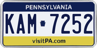 PA license plate KAM7252
