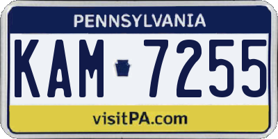 PA license plate KAM7255