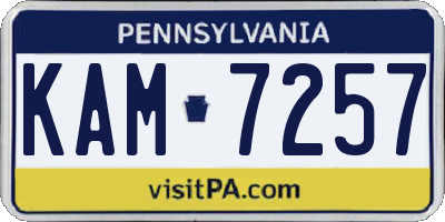 PA license plate KAM7257