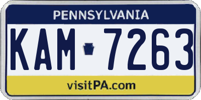 PA license plate KAM7263