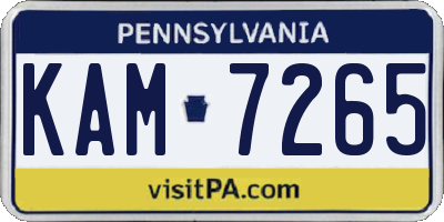PA license plate KAM7265