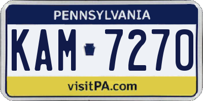 PA license plate KAM7270