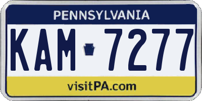 PA license plate KAM7277