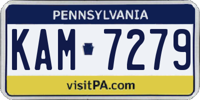 PA license plate KAM7279