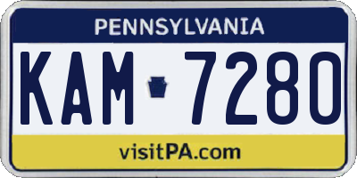 PA license plate KAM7280