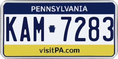 PA license plate KAM7283