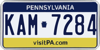 PA license plate KAM7284