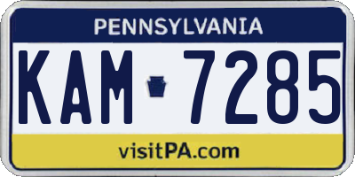 PA license plate KAM7285
