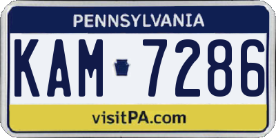 PA license plate KAM7286