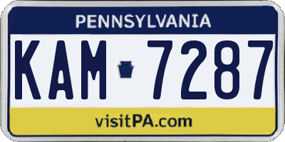 PA license plate KAM7287