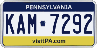 PA license plate KAM7292