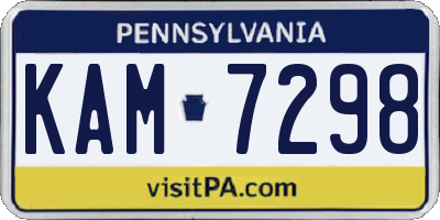 PA license plate KAM7298
