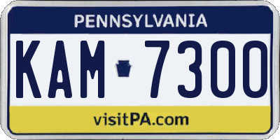 PA license plate KAM7300