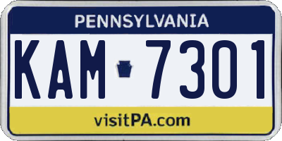 PA license plate KAM7301