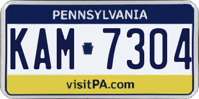 PA license plate KAM7304