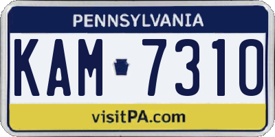 PA license plate KAM7310