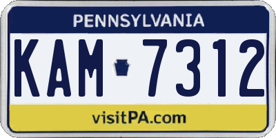PA license plate KAM7312