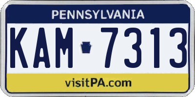 PA license plate KAM7313