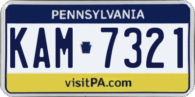 PA license plate KAM7321