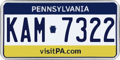 PA license plate KAM7322