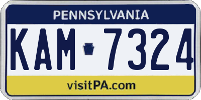 PA license plate KAM7324