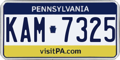 PA license plate KAM7325