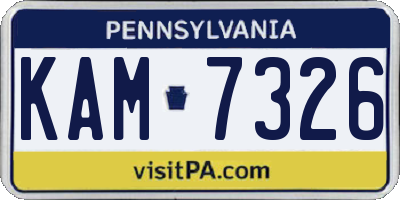 PA license plate KAM7326
