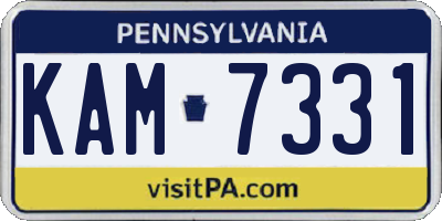 PA license plate KAM7331