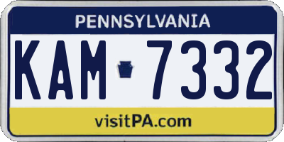 PA license plate KAM7332