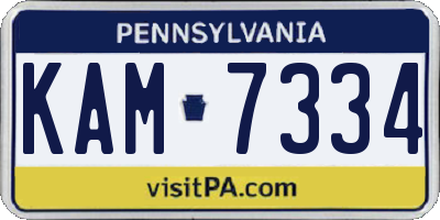 PA license plate KAM7334