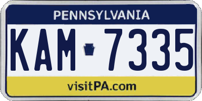 PA license plate KAM7335